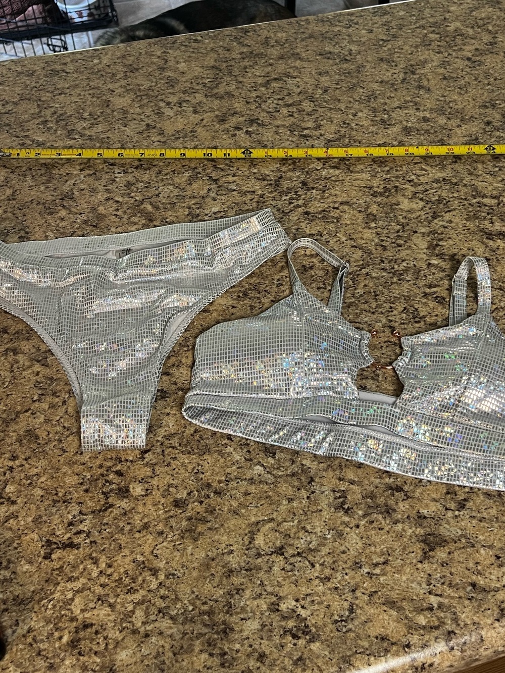 NWOT Silver white Bikini Set Women's jrs swimsuit M